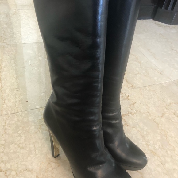 Christian Dior Black Leather Knee Boots Miss Dior SZ 40 - Picture 6 of 13